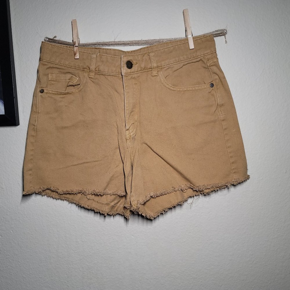 tan/khaki denim shorts